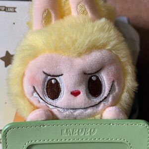 LABUBU Plush Toy with Green id card Holder